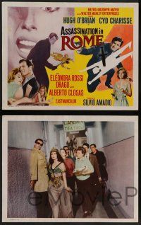 7w056 ASSASSINATION IN ROME 8 LCs '68 Hugh O'Brian, Cyd Charisse, Drago, sexy spy thriller!