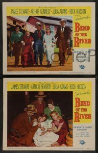 7w925 BEND OF THE RIVER 3 LCs '52 Jimmy Stewart & Julia Adams, directed by Anthony Mann!