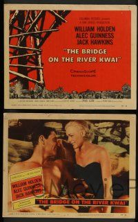 7w105 BRIDGE ON THE RIVER KWAI 8 LCs '58 William Holden, Alec Guinness, David Lean WWII classic!