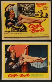 7w115 CAGE OF EVIL 8 LCs '60 Ronald Foster, Patricia Blair, blonde bait in a murder trap!