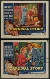 7w123 CARNIVAL STORY 8 LCs '54 Anne Baxter & Steve Cochran, we're both bad, baby!