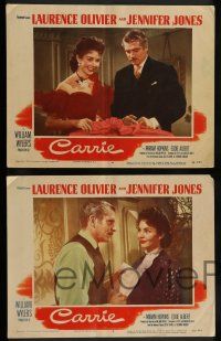 7w125 CARRIE 8 LCs '52 romantic Laurence Olivier & Jennifer Jones, William Wyler directed!
