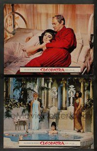 7w967 CLEOPATRA 2 roadshow LCs '63 Elizabeth Taylor with Rex Harrison cuddling in bed & in pool!