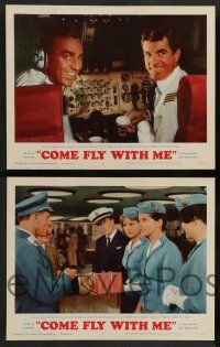 7w147 COME FLY WITH ME 8 LCs '63 Dolores Hart, Hugh O'Brian, Karlheinz Boehm, Tiffin, Malden!