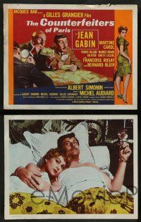 7w155 COUNTERFEITERS OF PARIS 8 LCs '61 images of Jean Gabin, Gilles Grangier crime comedy!