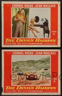 7w187 DEVIL'S HAIRPIN 8 LCs '57 Cornel Wilde, sexy Jean Wallace, great car racing images!