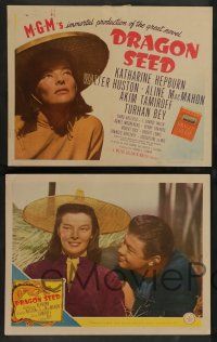 7w198 DRAGON SEED 8 LCs '44 Asian Katherine Hepburn, Turhan Bey, from Pearl S. Buck novel!