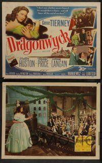 7w199 DRAGONWYCK 8 LCs '46 great stone litho of beautiful Gene Tierney, Ernst Lubitsch!