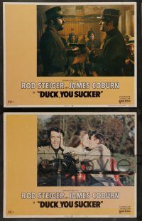 7w234 FISTFUL OF DYNAMITE 8 LCs '72 Sergio Leone, Rod Steiger & James Coburn, Duck You Sucker!