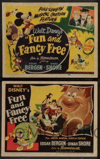 7w257 FUN & FANCY FREE 8 LCs '47 Mickey, Goofy, Donald, Edgar Bergen & Charlie McCarthy + giant!