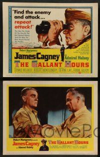 7w263 GALLANT HOURS 8 LCs '60 James Cagney as Admiral Bull Halsey gets a shot, Dennis Weaver!