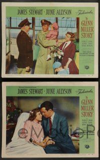 7w902 GLENN MILLER STORY 4 LCs '54 James Stewart in the title role, June Allyson & sexy showgirls!
