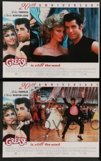 7w281 GREASE 8 LCs R98 John Travolta & Olivia Newton-John in a most classic musical!