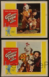 7w285 GREATEST SHOW ON EARTH 8 LCs R60 Cecil B. DeMille circus classic, Charlton Heston!