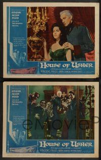 7w320 HOUSE OF USHER 8 LCs '60 Edgar Allan Poe's tale of the ungodly & evil, Vincent Price