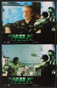 7w326 HULK 8 LCs '03 Ang Lee, Eric Bana as Bruce Banner, sexy Jennifer Connelly, Marvel comics!