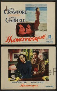 7w327 HUMORESQUE 8 LCs '46 Joan Crawford is a woman with a heart she can't control, John Garfield!