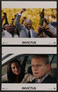 7w341 INVICTUS 8 LCs '09 Morgan Freeman as Nelson Mandela, Matt Damon, directed by Clint Eastwood!