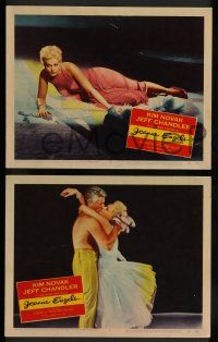 7w933 JEANNE EAGELS 3 LCs '57 sexy Kim Novak full-length & with Jeff Chandler!