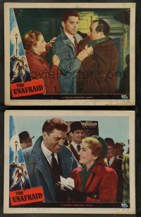 7w981 KISS THE BLOOD OFF MY HANDS 2 LCs R49 Joan Fontaine & fugitive Burt Lancaster, The Unafraid!