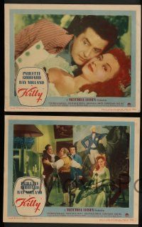 7w816 KITTY 7 LCs '45 pretty Paulette Goddard between Ray Milland & Patric Knowles!