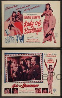 7w375 LADY OF BURLESQUE 8 LCs R52 sexy Barbara Stanwyck as Gypsy Rose Lee-like stripper!