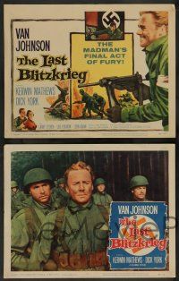 7w378 LAST BLITZKRIEG 8 LCs '59 images of tough WWII soldier Van Johnson, Kerwin Matthews!