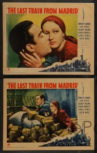 7w381 LAST TRAIN FROM MADRID 8 LCs '37 Dorothy Lamour, Lew Ayres, Anthony Quinn, more!