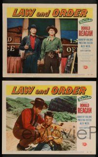 7w879 LAW & ORDER 5 LCs '53 Ronald Reagan haunted by Dorothy Malone's scarlet lips!
