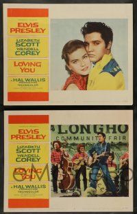 7w404 LOVING YOU 8 LCs '57 Elvis Presley, Lizabeth Scott, Wendell Corey & pretty Dolores Hart!