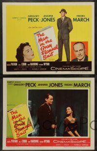 7w408 MAN IN THE GRAY FLANNEL SUIT 8 LCs '56 Gregory Peck with Jennifer Jones & Fredric March!