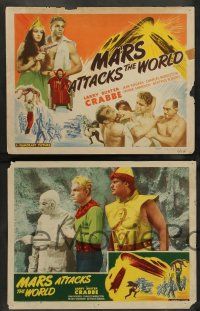 7w418 MARS ATTACKS THE WORLD 8 LCs R50 Buster Crabbe as Flash Gordon, Charles Middleton as Ming!