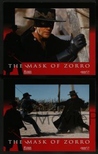 7w422 MASK OF ZORRO 8 LCs '98 Antonio Banderas, sexy Catherine Zeta-Jones, Anthony Hopkins!