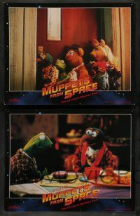 7w457 MUPPETS FROM SPACE 8 LCs '99 Kermit, Miss Piggy, Fozzie Bear & Animal, Jim Henson sci-fi!