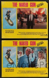 7w466 NAKED GUN 8 LCs '88 Leslie Nielsen & Priscilla Presley in screwball crime classic!