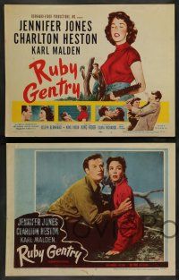 7w586 RUBY GENTRY 8 LCs '53 sleazy bad girl Jennifer Jones, Charlton Heston, directed by King Vidor