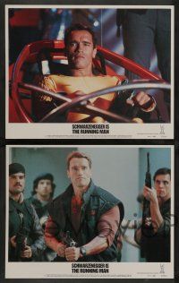 7w853 RUNNING MAN 6 LCs '87 great images of Arnold Schwarzenegger, evil host Richard Dawson!