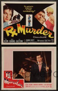 7w588 Rx MURDER 8 LCs '58 Rick Jason, Marius Goring, Lisa Gastoni, crazy killer doctor thriller!