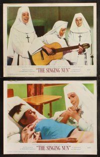 7w611 SINGING NUN 8 LCs '66 great images of Debbie Reynolds in nun's habit, Ricardo Montalban!
