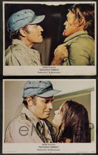7w628 SOYLENT GREEN 8 LCs '73 Charlton Heston, pretty Leigh Taylor Young, Brock Peters, Connors!