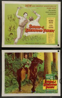 7w662 SWORD OF SHERWOOD FOREST 8 LCs '60 images of Richard Greene as Robin Hood, Sarah Branch!