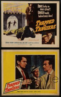 7w703 TRAPPED IN TANGIERS 8 LCs '60 Edmund Purdom, Genevieve Page, drug smuggling crime thriller!