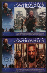 7w746 WATERWORLD 8 LCs '95 Kevin Costner sci-fi thriller, Dennis Hopper, Jeanne Tripplehorn!