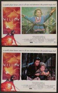 7w770 WILLOW 8 LCs '88 Ron Howard directed, Val Kilmer, Warwick Davis, Alvin fantasy border art!