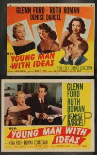 7w796 YOUNG MAN WITH IDEAS 8 LCs '52 Glenn Ford with sexy Ruth Roman, Denise Darcel & Nina Foch!