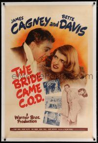 7x053 BRIDE CAME C.O.D. linen 1sh '41 c/u of James Cagney arguing with pretty heiress Bette Davis!