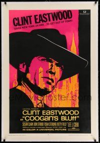 7x095 COOGAN'S BLUFF linen 1sh '68 art of Clint Eastwood in New York City, directed by Don Siegel!