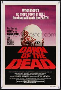 7x101 DAWN OF THE DEAD linen 1sh '79 George Romero, there's no more room in HELL for the dead!