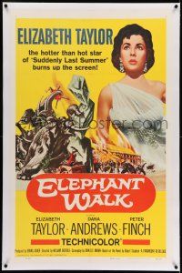 7x123 ELEPHANT WALK linen 1sh R60 Elizabeth Taylor, the hotter than hot star burns up the screen!
