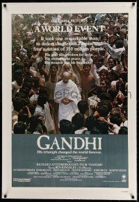 7x141 GANDHI linen int'l 1sh '82 Ben Kingsley as The Mahatma, directed by Richard Attenborough!